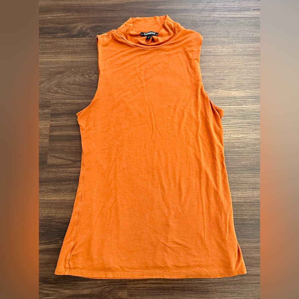 Express Mockneck Orange Tank Top